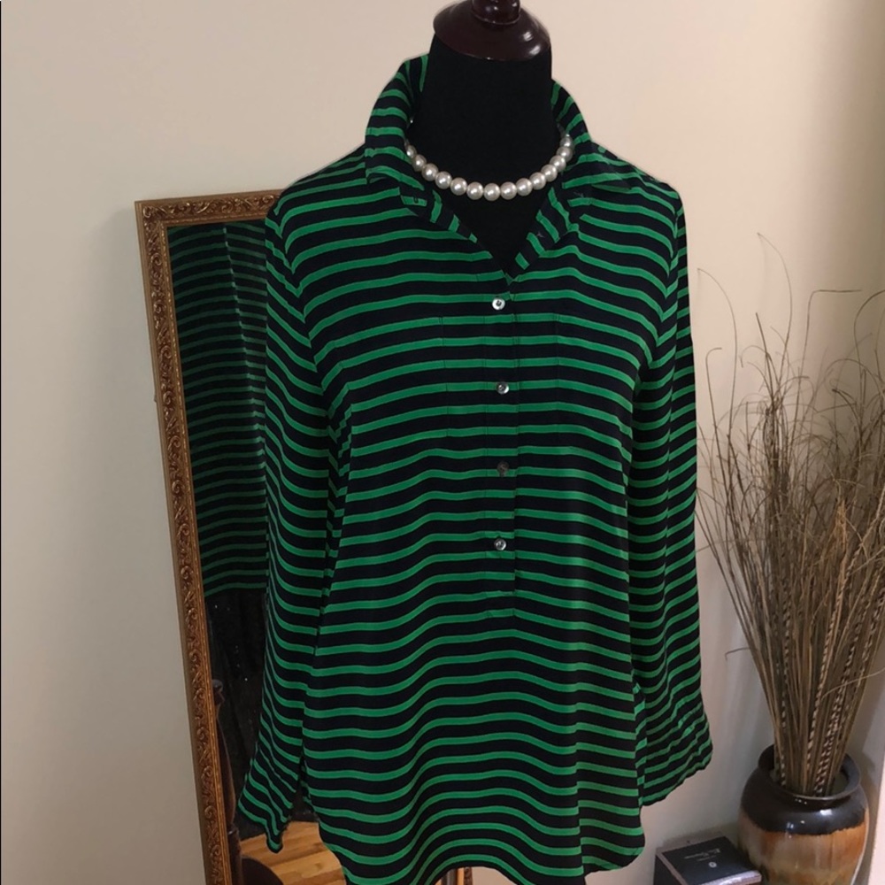 J. Crew Silk Striped Shirt Size 6 - Picture 3 of 7
